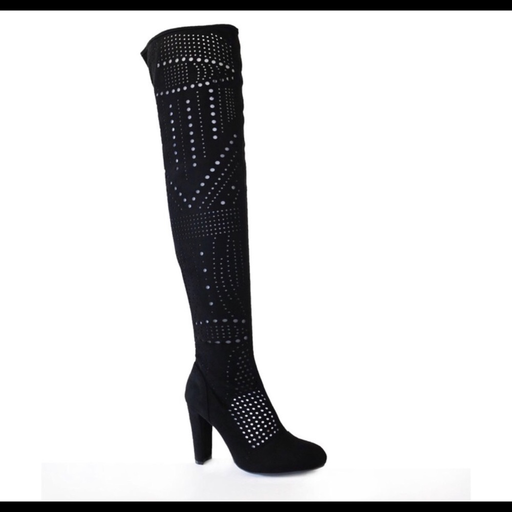 NEW Killer Over The Knee Boots Black Size 6 - Picture 7 of 8